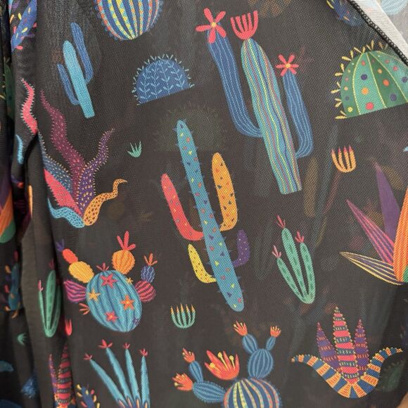 Merigold Kiss Cactus Print Mesh Kimono M/L Western Cowboy Boho Festival - Picture 6 of 6